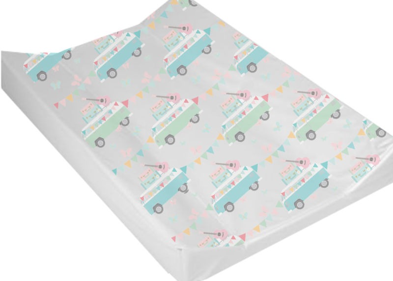 Wedge Changing Mat  - Camper Bunting