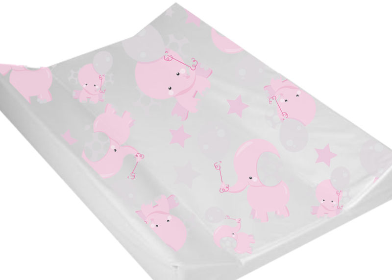 Wedge Changing Mat  - Pink Balloon Elephant