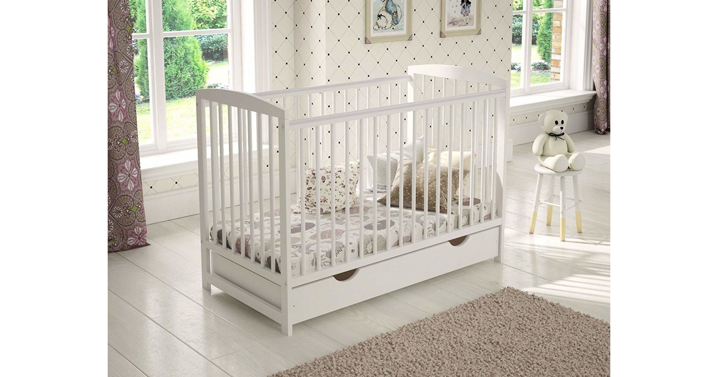 Mattress to fit White Wooden Baby Cot with Drawer 120x60cm as sold by