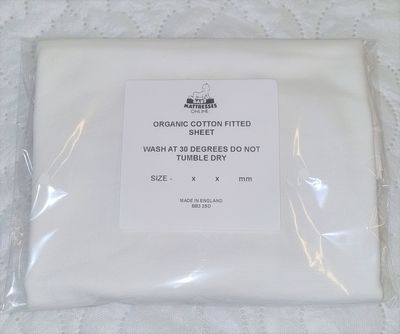 Fitted Cotton sheet/Snugsheet for Cot Beds - White